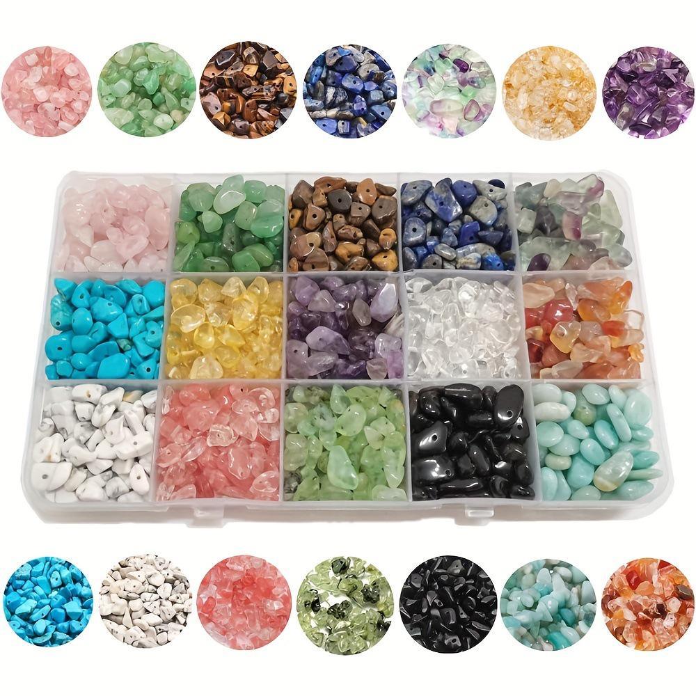 

15-Compartment Gemstone Bead Set: Amethyst, Lapis, Agate, Tiger Eye, Crystal, Turquoise