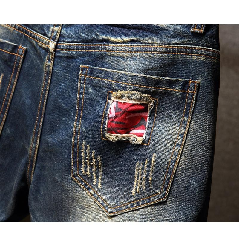 Men Short Jeans Denim Boys Casual Ripped Distressed Middle Waist Shorts Pants Half Pants