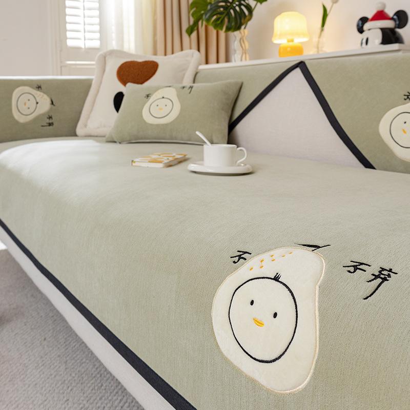Chenier Sofa Cushion Premium Cartoon Embroidery Non-Slip Seat Cushion New Four-Season Universal Sofa Cover