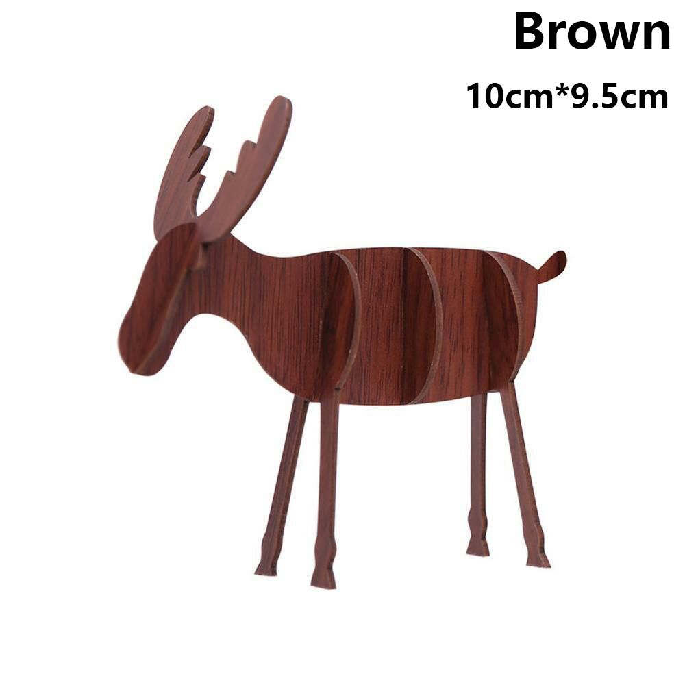 

Cute DIY Party Decor Home Christmas Decoration Xmas Tree Hanging Pendants Wooden Elk Deer Ornaments 10cmx9.5cm коричневый