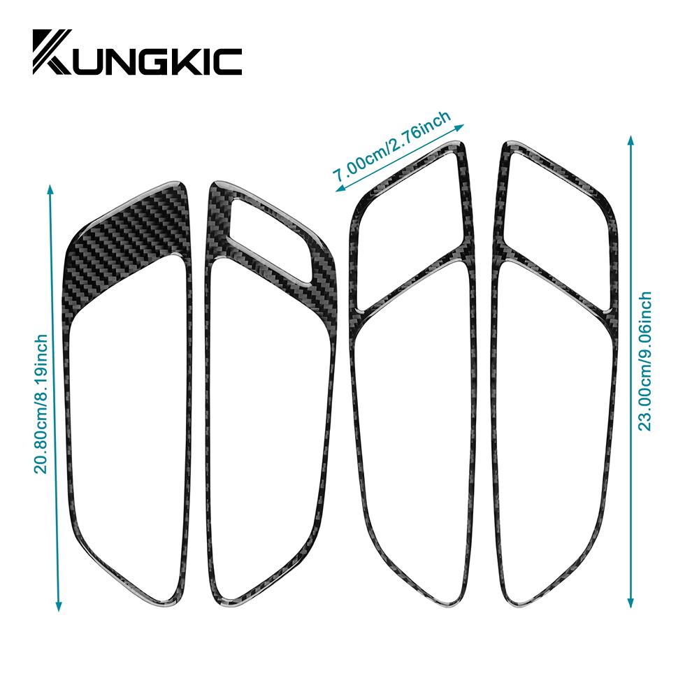 Real Soft Carbon Fiber Sticker For Seat Leon MK3 2013 2014 2015 LHD RHD Car Door Handle Panel Trim