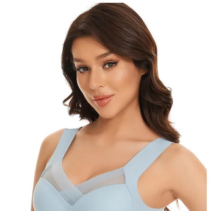 Wireless Back-Smoothing Seamless Bra - Latex Cups with Lift & Support, Plus Size Ice Silk Comfort for Sagging Prevention & T-Shirt Invisible Wear