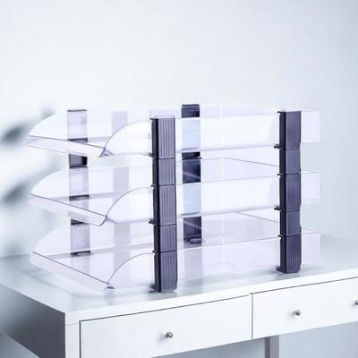 Ikeem A4 Briefmappe Ablagekorb A4-Größe Vertikal A4 Breit 2 Ebenen 3 Ebenen 4 Ebenen 6 Ebenen Acryl-Ablage Dokumentenablage Schreibtischablage Tischplatte Klar