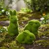 Moss Green Easter Decorations Simulation Moss Easter Bunny Figurines Bunny Figurine  Outdoor Patio