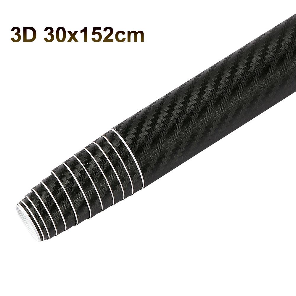 

152x30cm 3D 4D 5D Carbon Fiber Car Wrapping Vinyl Decal PVC Stickers Auto Body Interior Decoration Protective Film Accessories Black