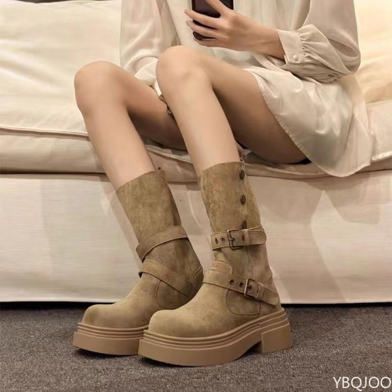 Fashion Women's new spring autumn single boots retro midsole thick soled short boots simple comfortable versatile women's shoes
