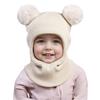 2025 Cappello Sciarpa Invernale Pompom per Bambini Pezzo Unico Berretto Lavorato a Maglia Caldo per Orecchie Collo Cappellino per Bambini Neonato per Bambine Bambini 1-5A