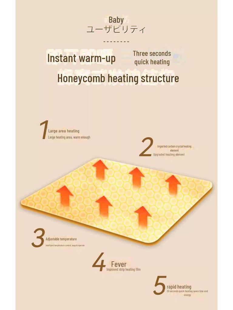 Graphene Electric Floor Heating Pad - Portable, Household Carbon Crystal Carpet for Living Room