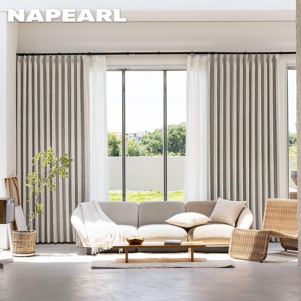 1 Stück NAPEARL Eleganter einfarbiger Verdunkelungsvorhang beidseitiger Chenille-Jacquard dicke Vorhänge für Schlafzimmer Wohnzimmer Balkonfenster für Heimdekoration