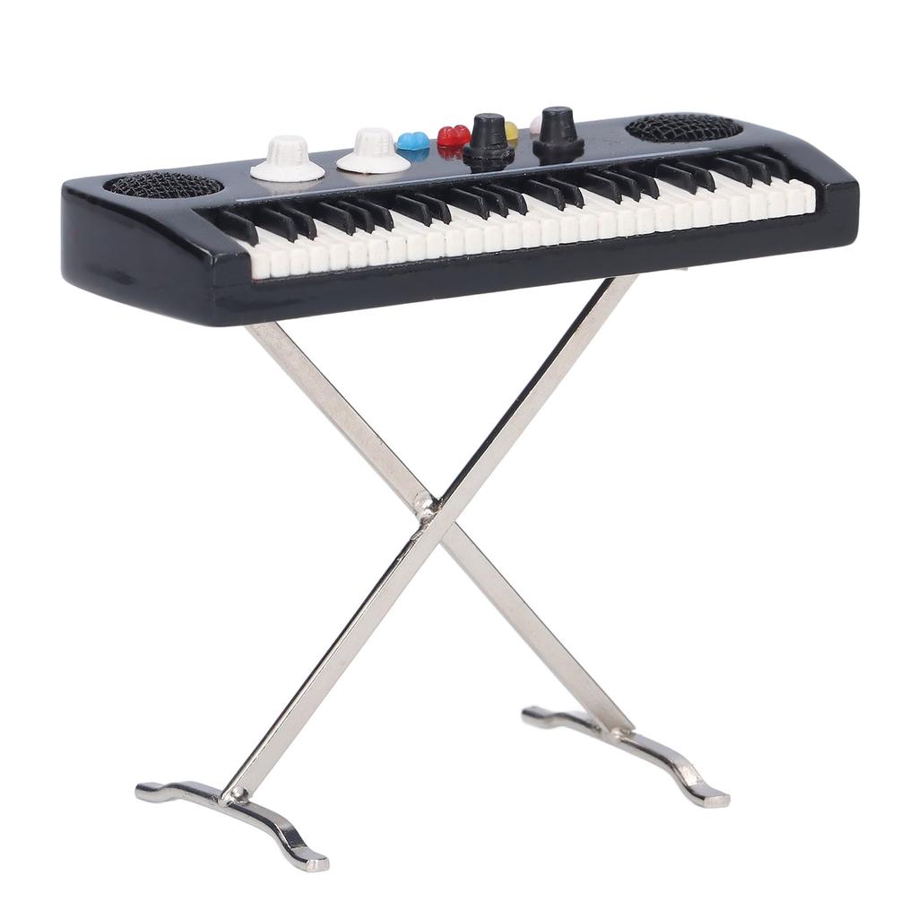Miniatur Elektronische Orgel Modell Mini Größe 7cm/2.8in Natürliches Harzmaterial Bemalte Oberfläche Musikalisches Ornament