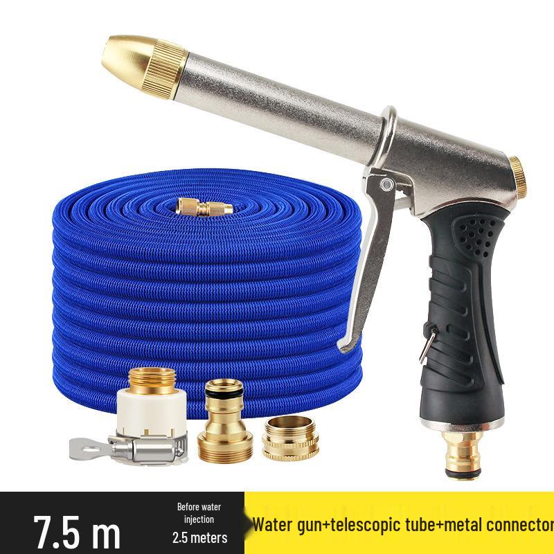 High-Pressure Retractable Garden Hose Set with Water Gun for Car Wash & Flower Watering