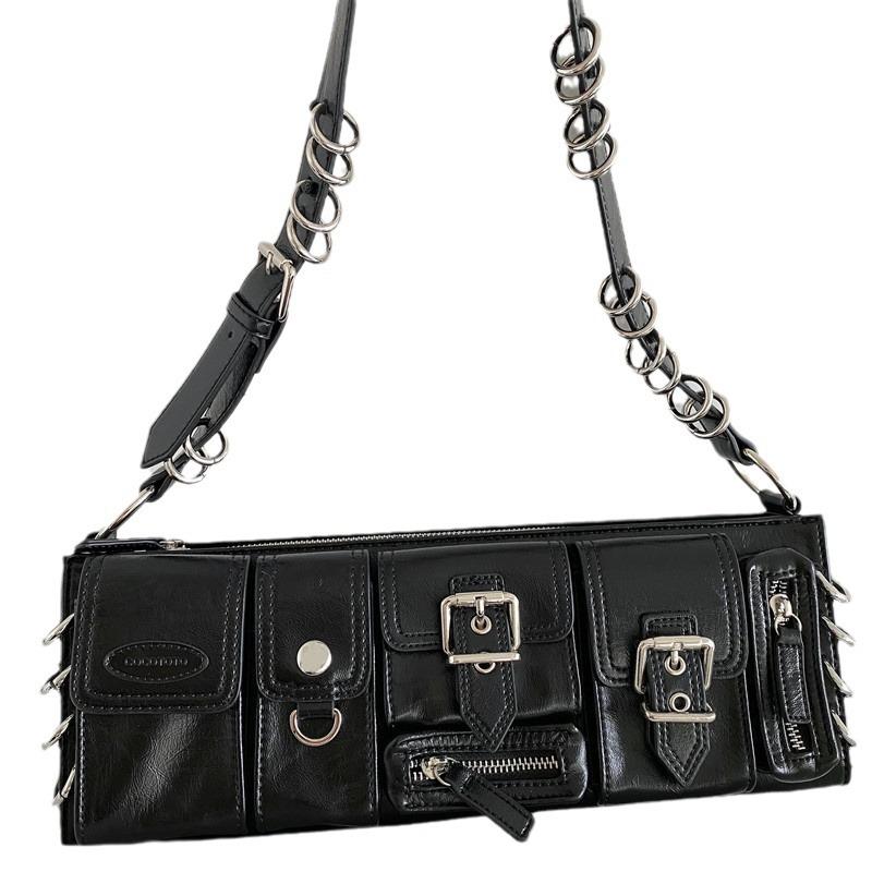 Women's Half-moon Leather Bag Shoulder Crossbody Bag with Spade Luxury Designer Armpit Bags Hobo Style Vintage