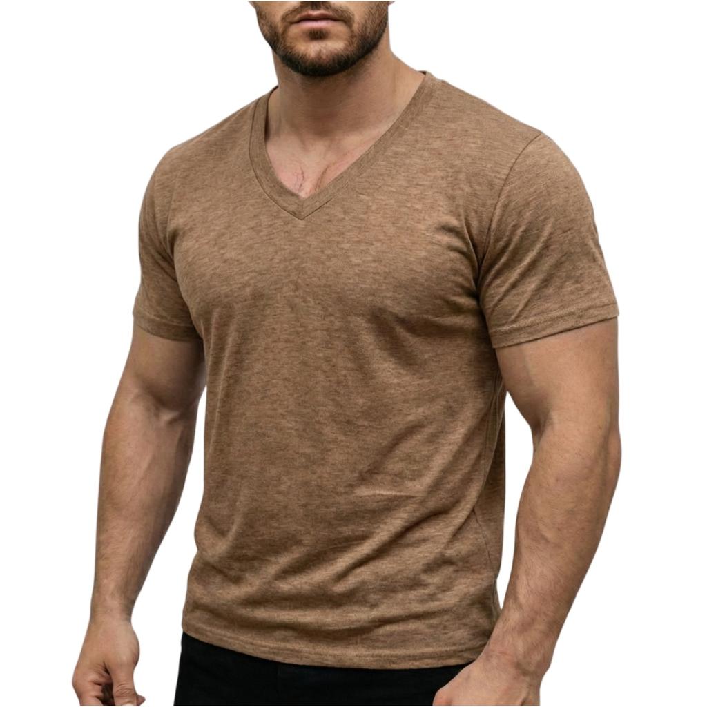 Men’s Lightweight V Neck Short Sleeve T Shirt Soft Breathable Stretch Casual Athletic Top for Everyday Wear