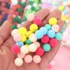 100pcs/set Colorful Plush Poms Ball Applique Make Hairband Scarf Mittens Crafts