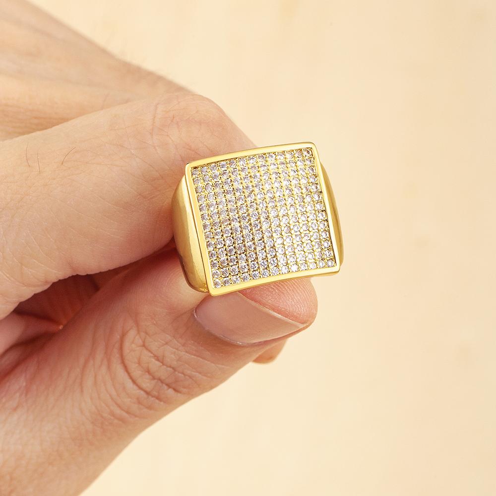Nidin Hot Sale Punk Style Rectangle Shape 5 Colors Choice Open Rings Adjustable For Women Men Wedding Party Jewelry Accessories