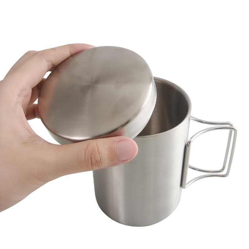 Stainless Steel Double-Layer Folding Picnic Cup 65*65*80mm
