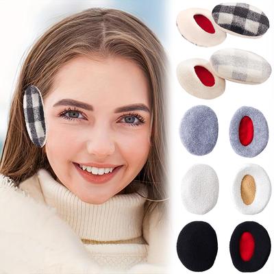 1Pair Plush Lightweight and Comfortable Warm Separate Earmuffs Independent Single Ear Winter Easy To Wear Windproof Minimalist