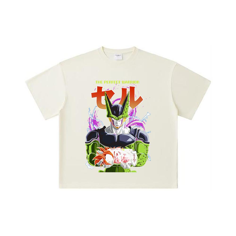 260 GSM Double Yarn 32 Count 100% Cotton Dragon Ball V46 Perfect Cell Print Unisex Heavy Cotton T Shirt