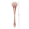Large Fluffy Pink Powder Makeup Brush,Gold Curved Handle Loose Powder Brush for Blush, Highlighter & Setting Powder