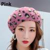 Autumn and Winter Leopard Print Beret Woman Fashion Wild Art Painter Hat Spotted Plush Hats