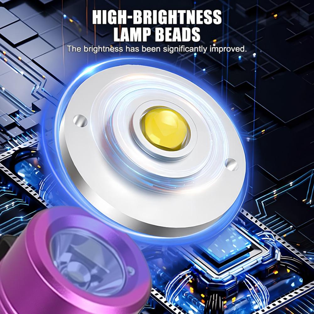 Mini LED COB Keychain Flashlight USB Rechargeable Torch with Magnetic/pen Clip 9 Lighting Modes Lamp for Outdoor Emergency Work