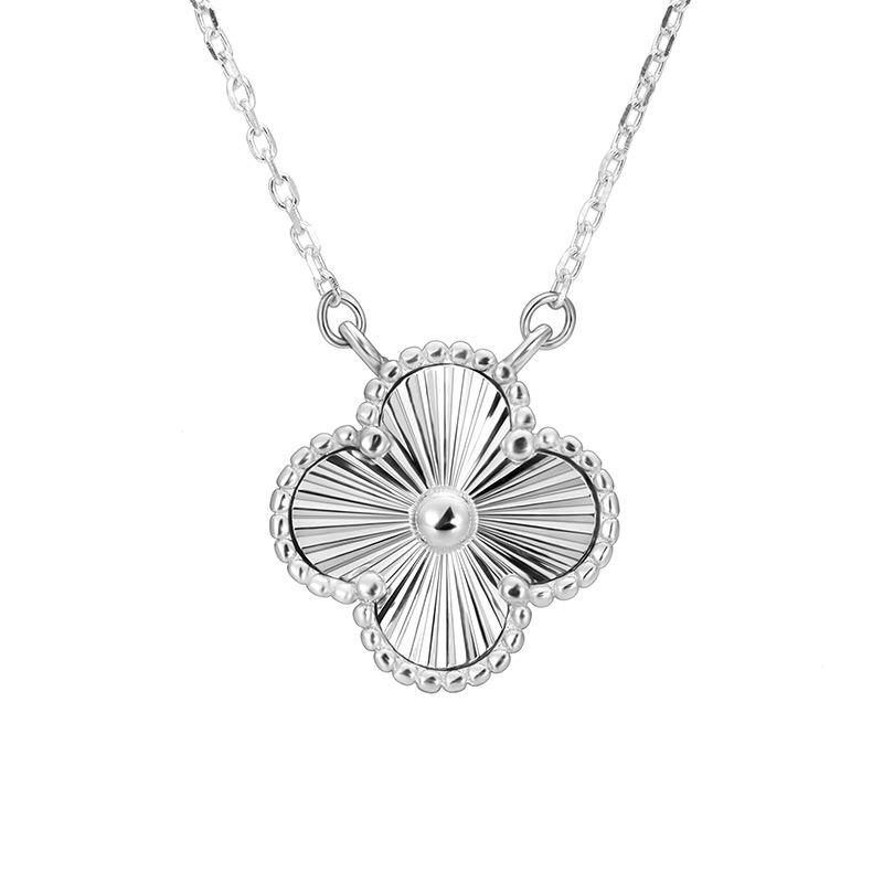 

Sterling Silver 925 Lucky Clover Necklace for Women - Sparkling, Fashionable Clavicle Chain 925 Sterling Silver