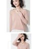Autumn/Winter Women's Wool Sweater: Round & V-Neck, Rolled Edge, Long Sleeve, Thin Knit Top