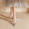 Nai Pai silver pointed high heels women's 2025 summer new versatile small fresh thin heel bag head with sandals