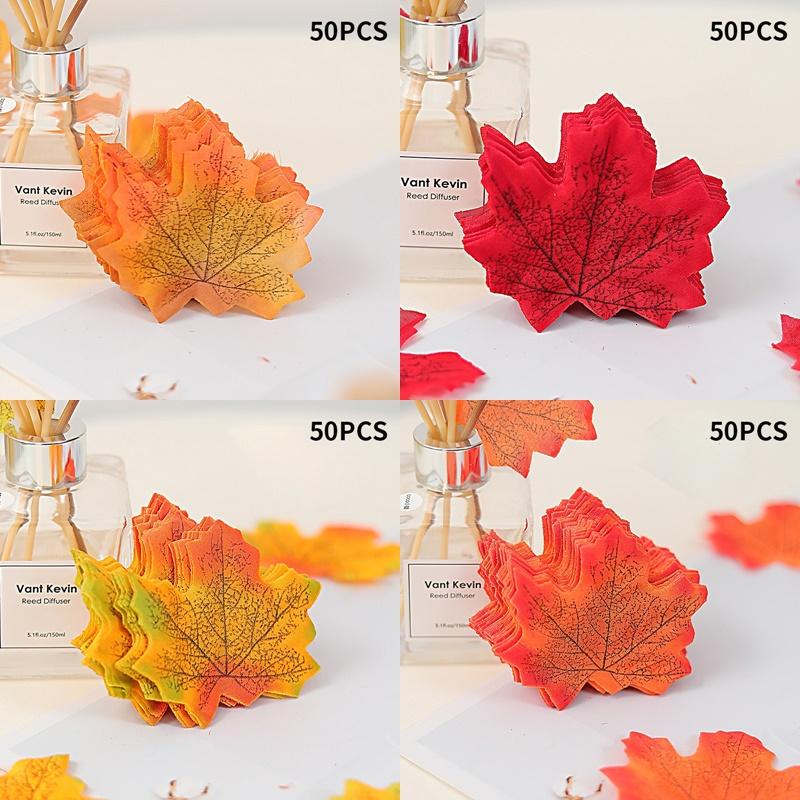 Artificial Maple Leaves Silk Fake Autum Leaves Party Thanksgiving Halloween Festival Autumn Home Decor Wedding Photography Props