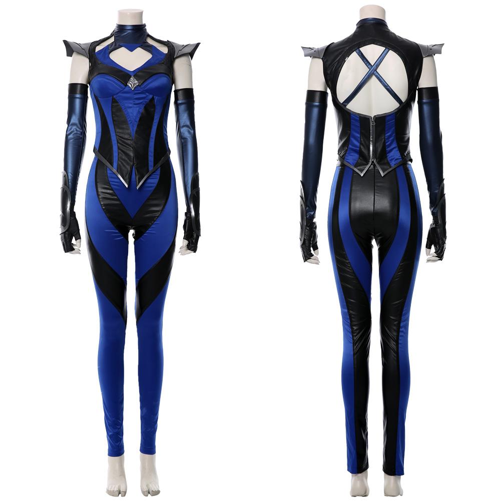 Mortal Kombat Kitana Cosplay Fantasia Costume Sexy Jumpsuit Mask for Adult Women Roleplay Outfits Halloween Carnival Suit