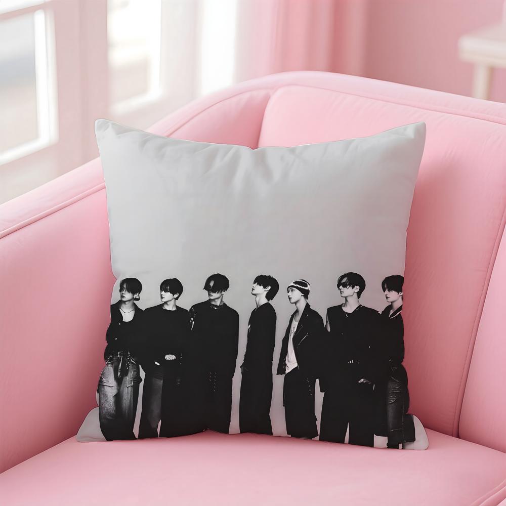 EENHYPEN Cushion Cover Pillowcase Short Plush Invisible zipper Room Sofa Cushion Cover
