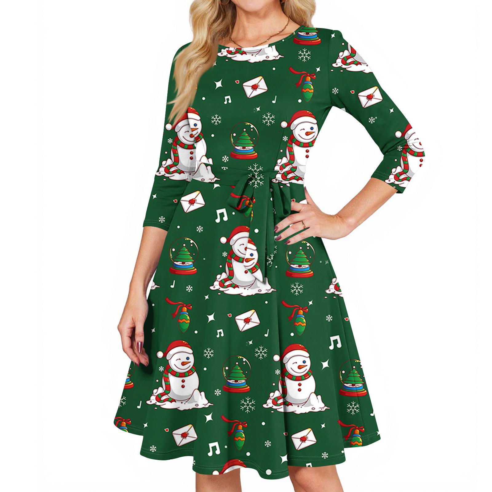 

Women s Cocktail Dresses 3/4 Sleeve Vintage Wedding Guest Dress S темно-зелений колір
