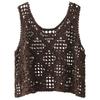 DIMANAF 2026 T-Shirt Women Knitting Lace Vest O-Neck Hollow Summer Style Basic Tops Tees Loose Clothing