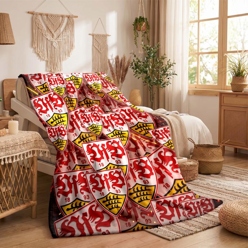 VfB Stuttgart Football Print Flannel Blanket Soft Warm Sofa Bed Throw Blanket For Home Office Bedroom