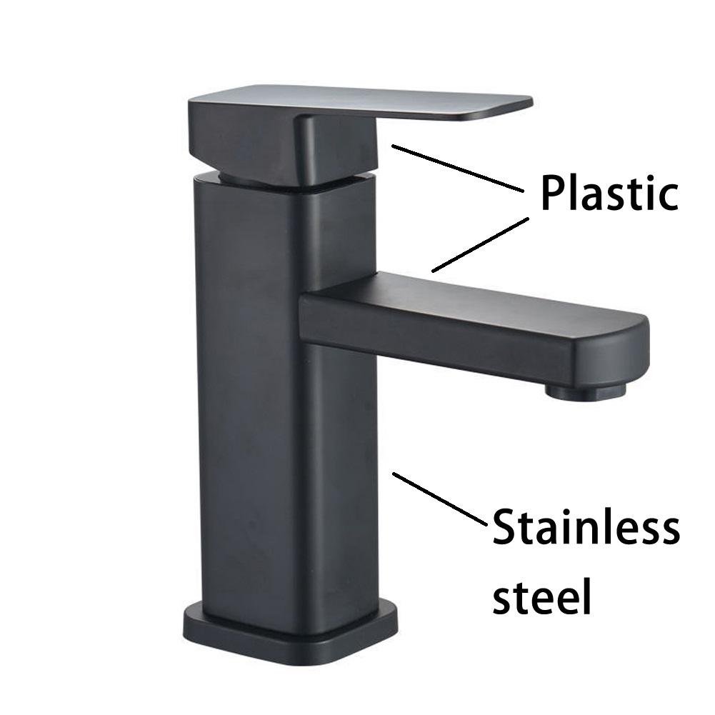 Steel Faucet Basin Faucet Black Plastic Handle Rust