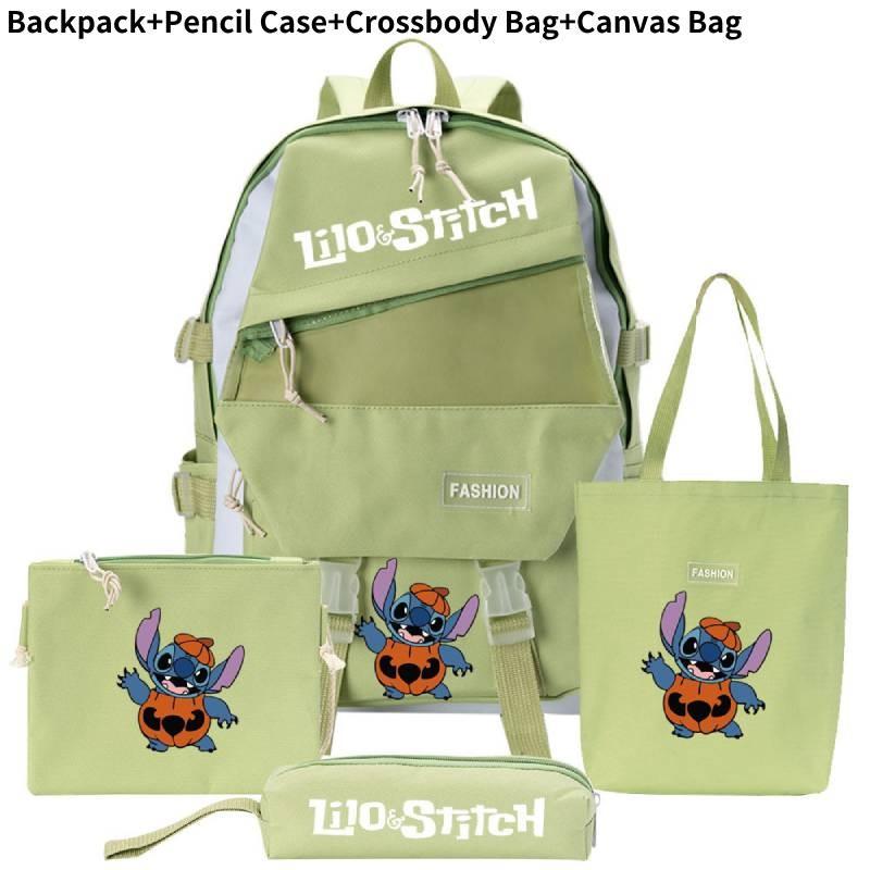 Stylish And Versatile Stitch Backpack Set With Four Unique Pieces For Students