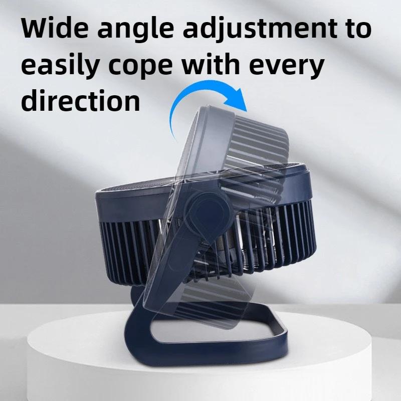 Desk Fan USB Small Fan Plug-in Silent Office Student Dormitory Table Brushless Fan High Wind 5 Inch Mesh Cover Removable