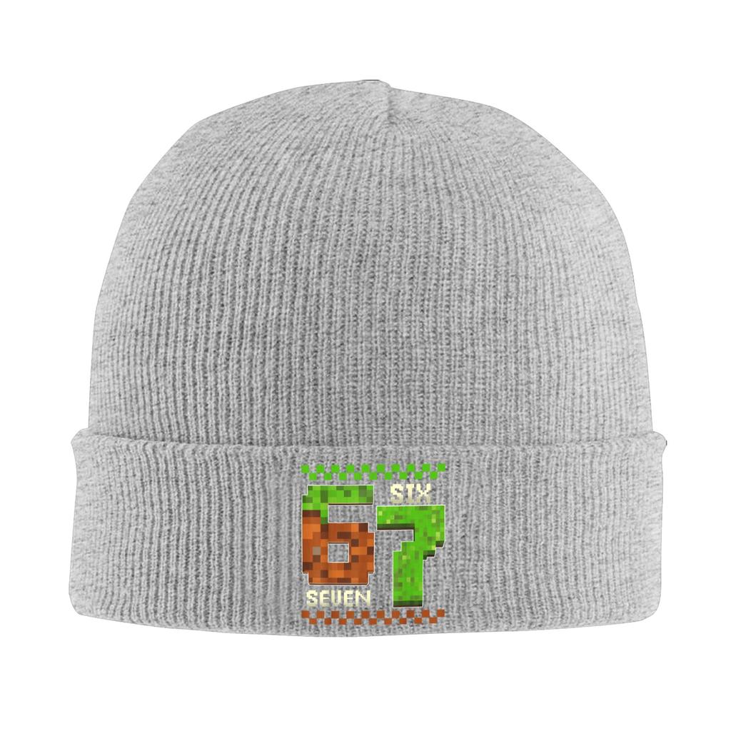 67 Six Seven Pixel Game Birthday Gift Beanie Hats Bonnet Hats Men Women Cool Hippie Skullies Beanies Autumn Graphic Elastic Caps