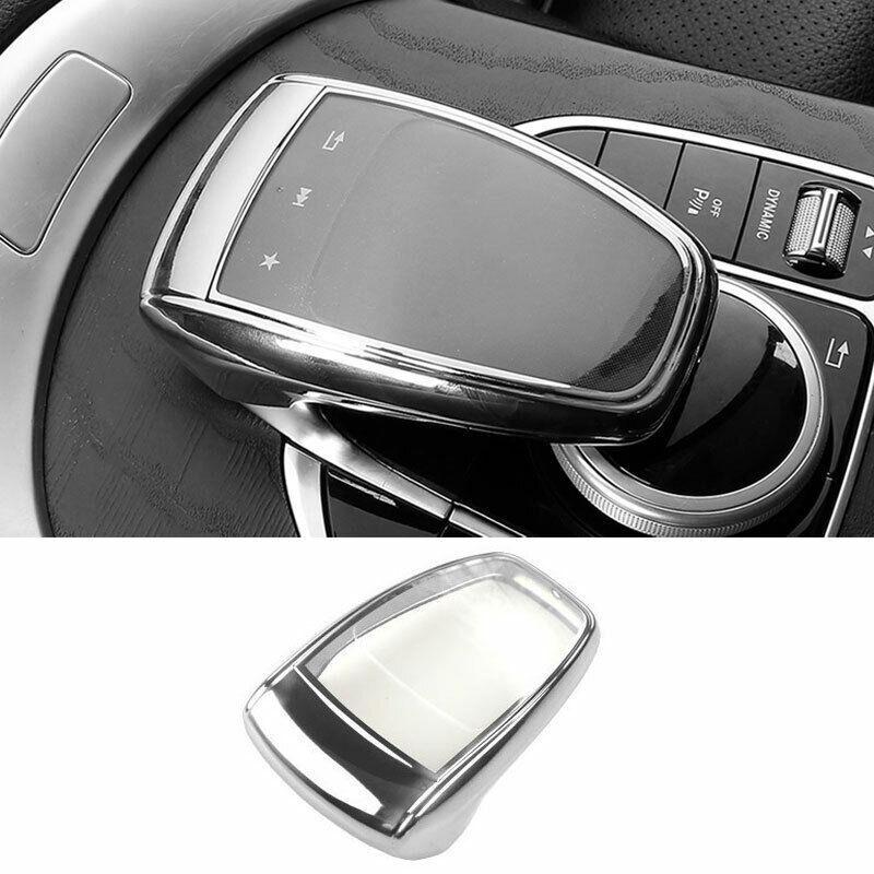 ABS Silver Central Console Multimedia Cover Trim 1X For Benz C-Class 2015-2018