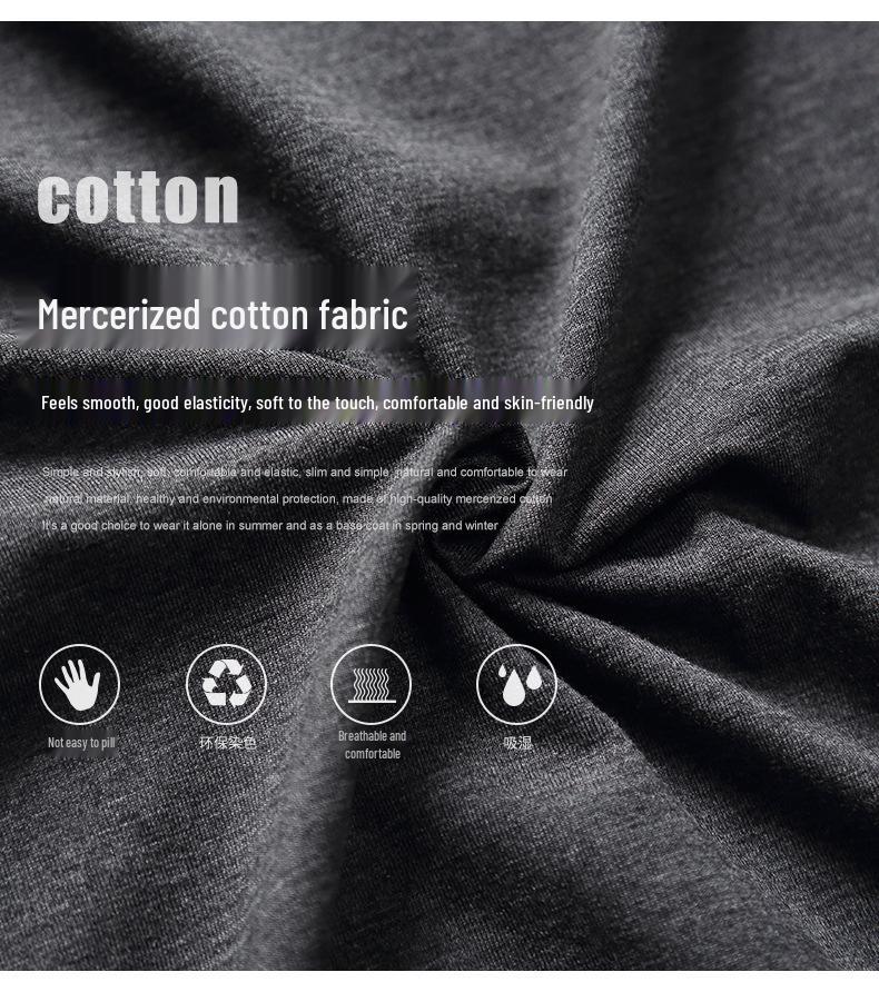 Herr Slim Fit Modal Höghals Merceriserad Bomulls T-shirt