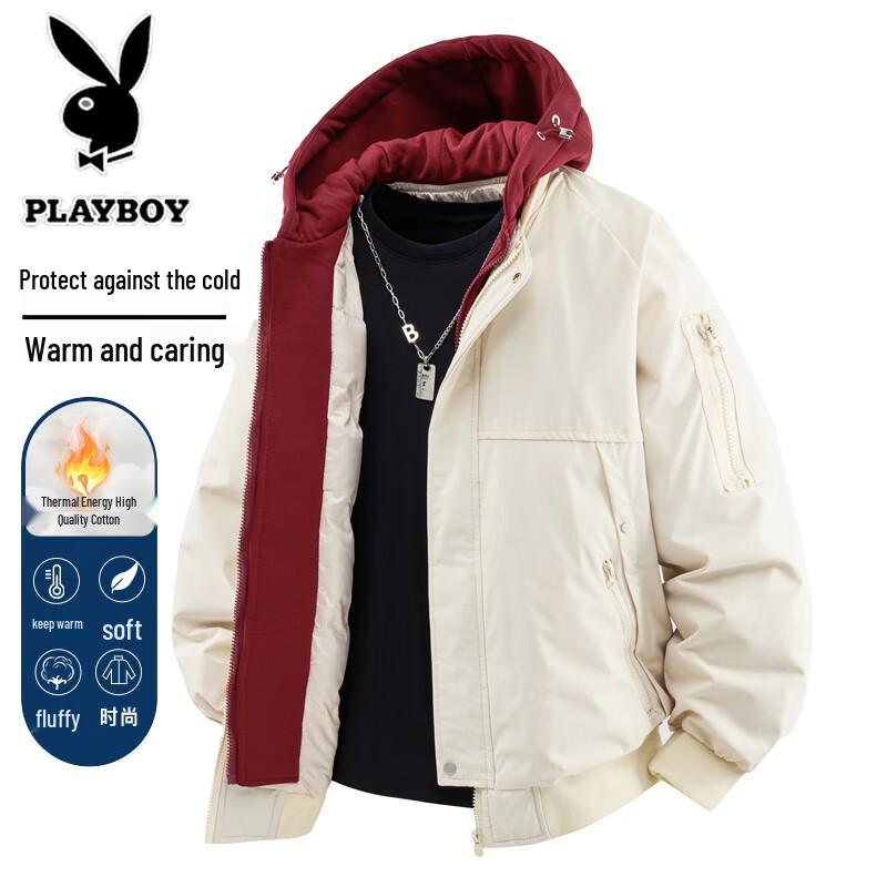 Playboy Men's Hooded Winter Padded Jacket