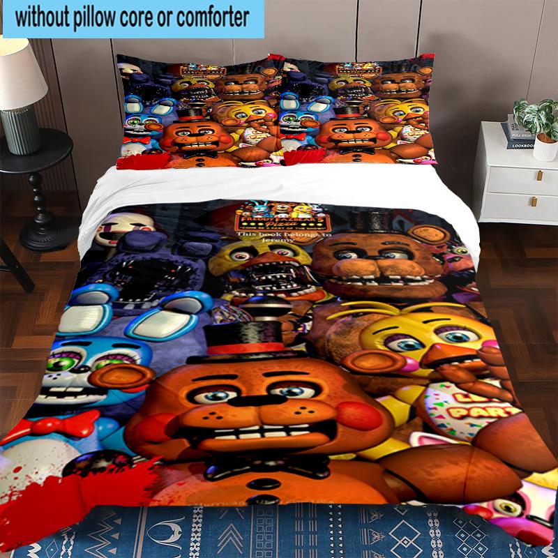 3PCS Five Nights At bears Horror 3pcs Bedding,Including 3PCS Duvet Cover And 2pcs Pillowcases Perfect for Christmas,Ideal for Bedroom, Dormitory