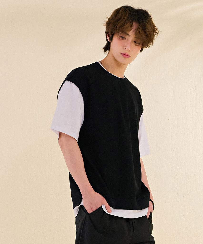 CHASECULT Men'S Layered Short Sleeve T-Shirt-Dbrk5818D03