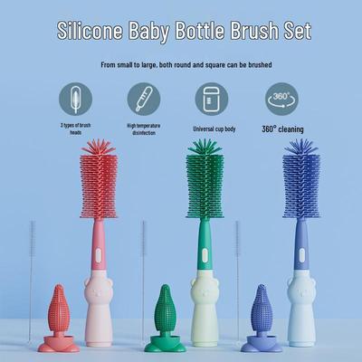 Silikon Multifunktionales Babyflaschenbürsten-Set - Lebensmittelqualität & Kochfest