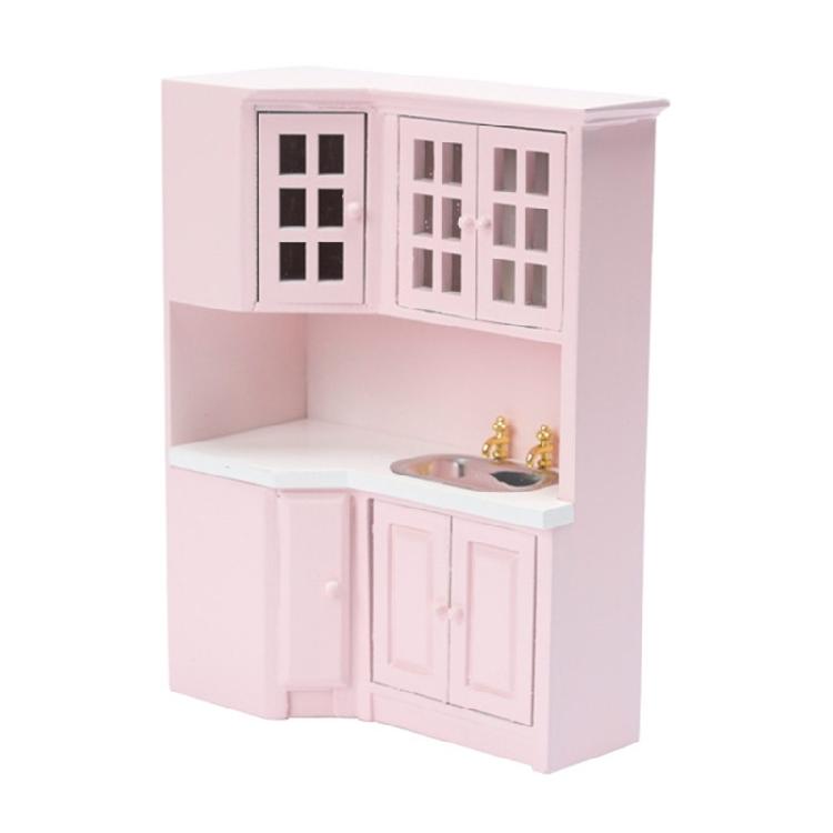 Realistic Miniature Kitchen Cabinet 1/12 Dollhouses Wood Furniture for Craft Model Project Decoration Room Scene Display