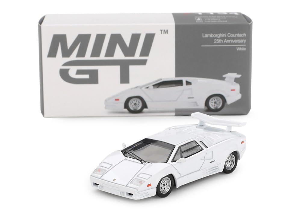 Sunrich MINI GT Lamborghini Countach 25th Anniversary White Finished Model 1/64 (Left-Hand Drive) MGT01134-L