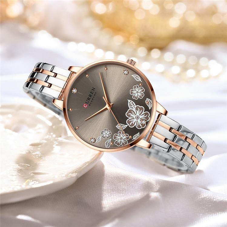 CURREN Steel Band New Small Dial Compact Women's Personality Watch Calendar Sports Watch