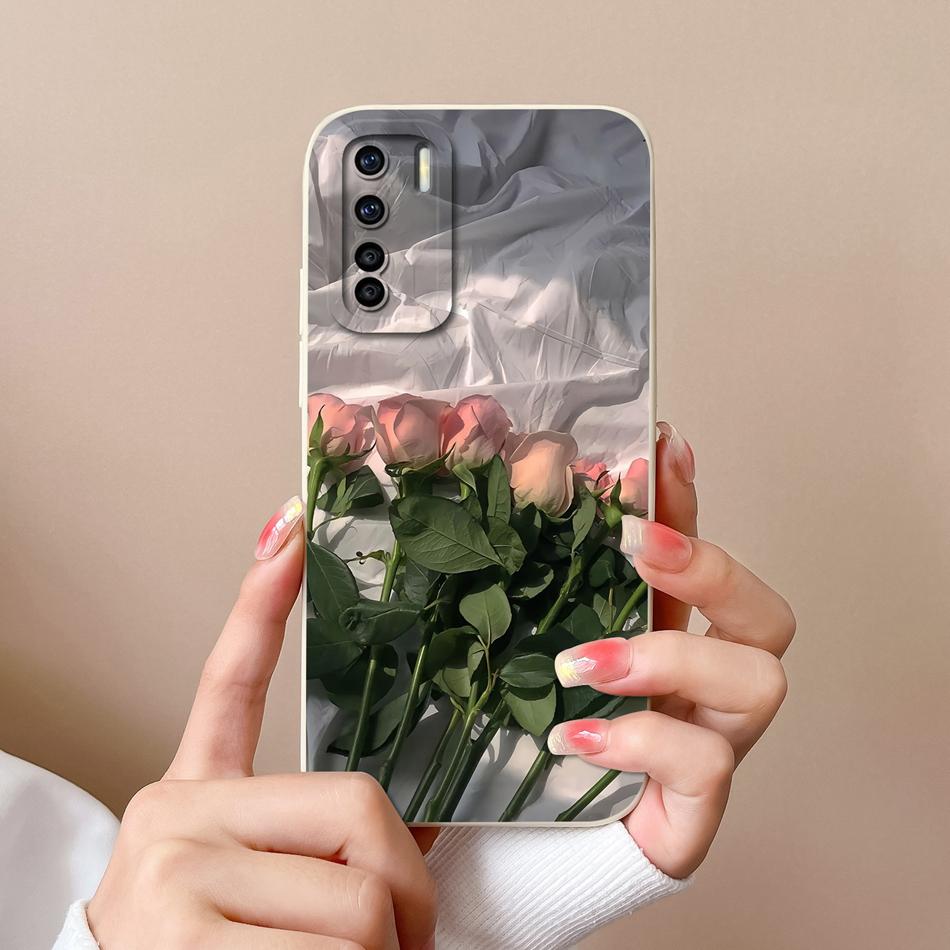 For Oppo F15 F17 Pro Phone Case Coconut Tree Soft Smooth Liquid Silicone Bumper For Oppo F 15 F 17 Camera Protection Back Cover