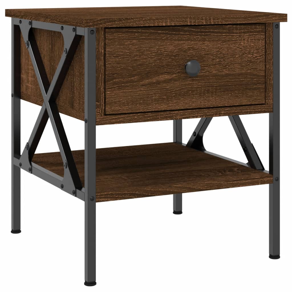 Nightstands 2 Pcs Brown Oak Effect 40 X 42 X 45 Cm Engineered Wood