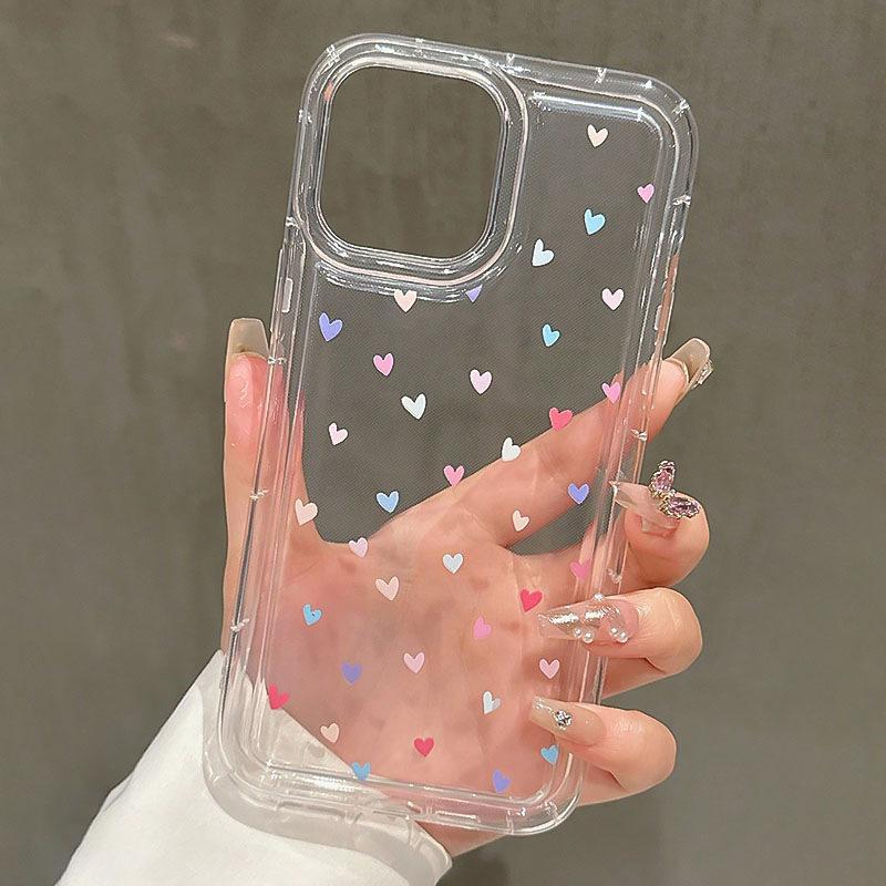Full Screen Color Small Love Ins Wind for iPhone16Promax/15 Apple 14/13 Soft 11/12 Tide XR